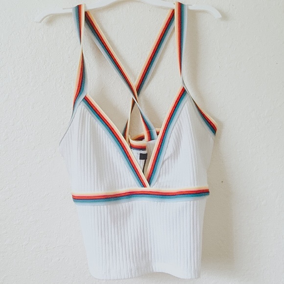 Rainbow Strappy Crop Top - Picture 1 of 4